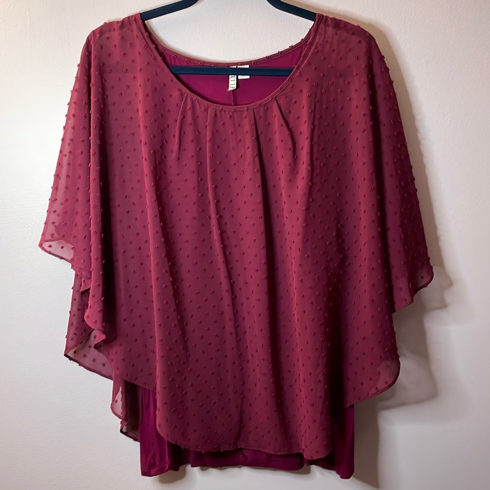 Elle burgundy XL flowy sleeveless top